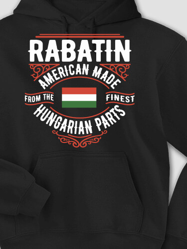 Hungarian Parts Black Adult Hooded Sweatshirt