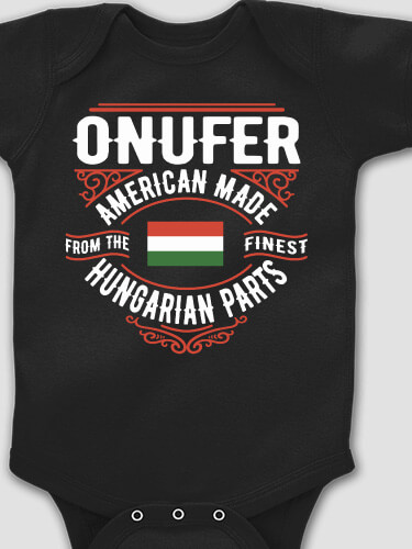 Hungarian Parts Black Baby Bodysuit