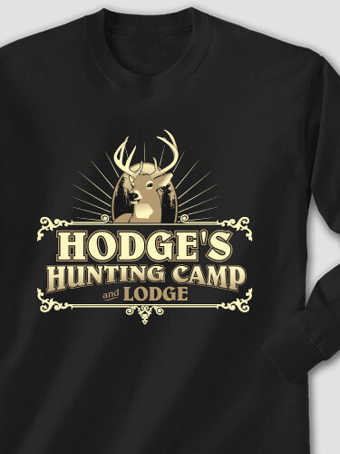 Hunting Camp Black Adult Long Sleeve