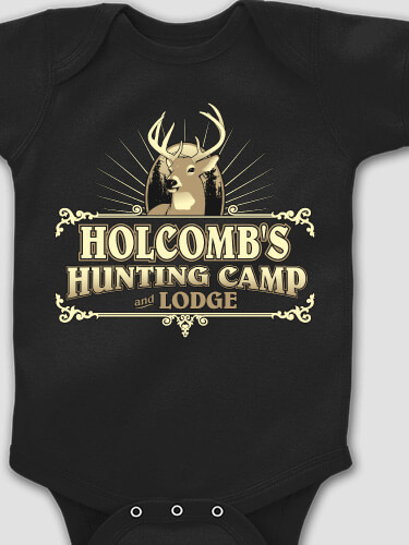 Hunting Camp Black Baby Bodysuit