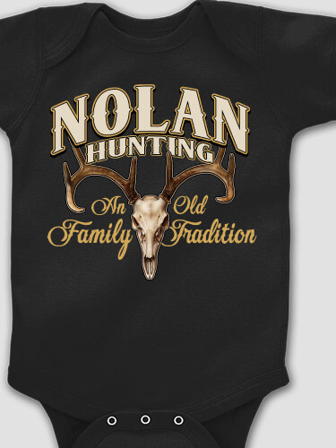 Hunting Family Tradition Black Baby Bodysuit