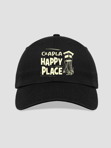 Hunting Happy Place Black Embroidered Hat