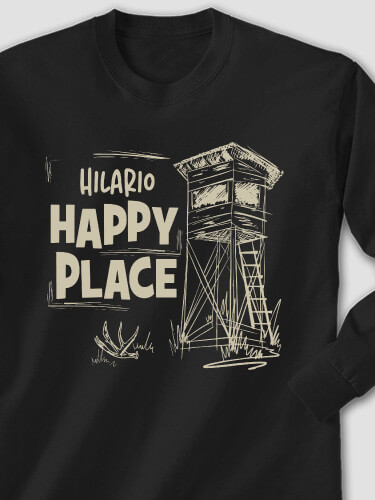 Hunting Happy Place Black Adult Long Sleeve
