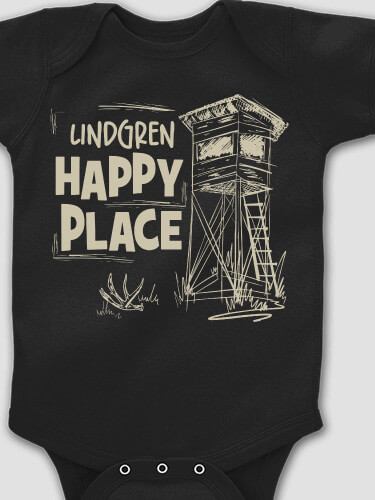 Hunting Happy Place Black Baby Bodysuit