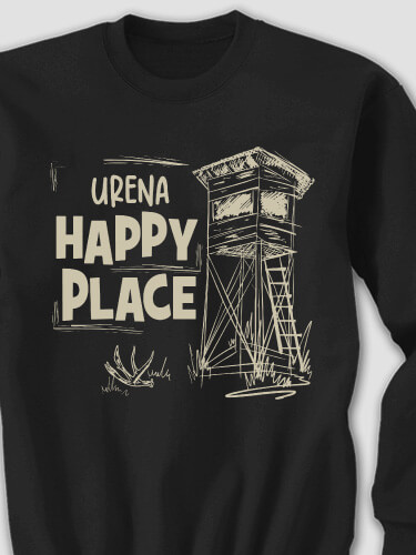 Hunting Happy Place Black Adult Sweatshirt