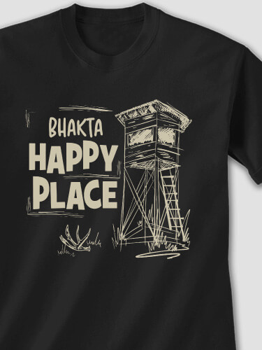 Hunting Happy Place Black Adult T-Shirt