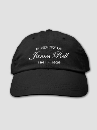 In Memory Of Black Embroidered Hat