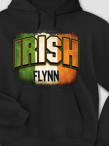 Irish Colors Black Adult Hooded Sweatshirt