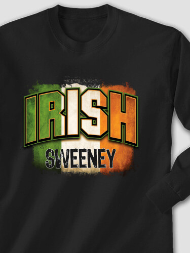 Irish Colors Black Adult Long Sleeve