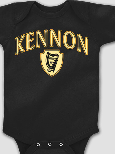 Irish Harp Black Baby Bodysuit