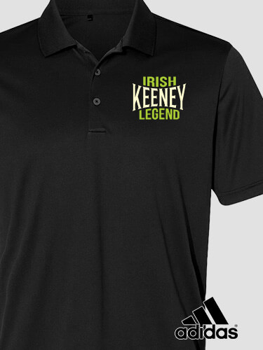 Irish Legend Black Embroidered Adidas Polo Shirt