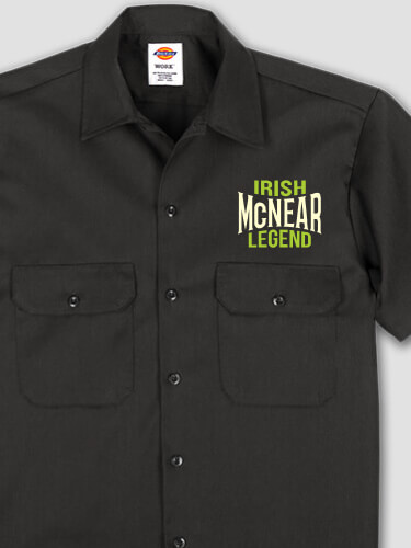 Irish Legend Black Embroidered Work Shirt