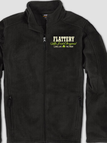 Irish Original Black Embroidered Zippered Fleece