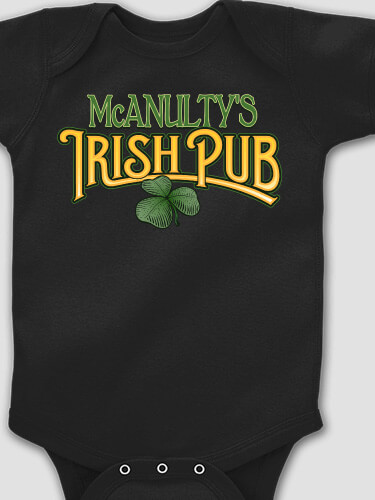 Irish Pub Black Baby Bodysuit