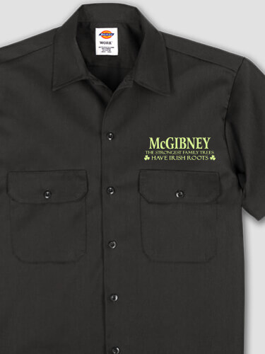 Irish Roots Black Embroidered Work Shirt