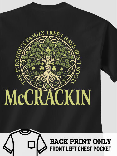 Irish Roots Black Pocket Adult T-Shirt