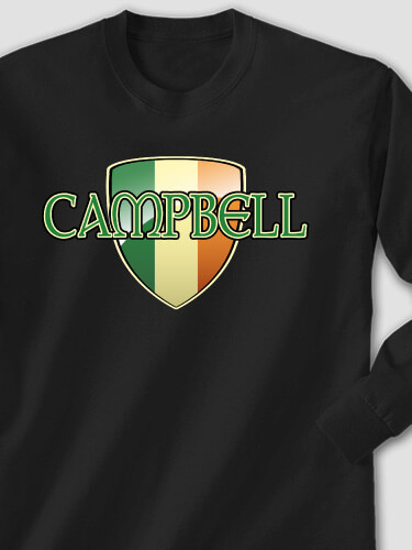 Irish Shield Black Adult Long Sleeve