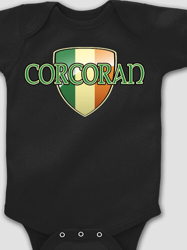 Irish Shield Black Baby Bodysuit