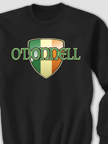 Irish Shield Black Adult Sweatshirt