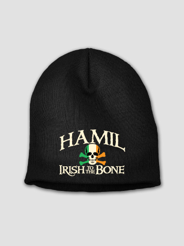 Irish to the Bone Black Embroidered Beanie