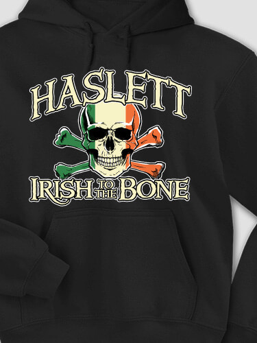 Irish to the Bone Black Adult Hooded Sweatshirt