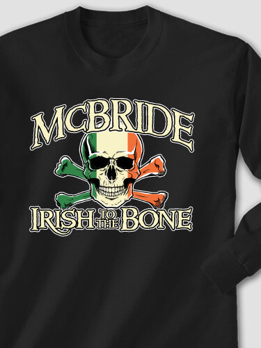 Irish to the Bone Black Adult Long Sleeve