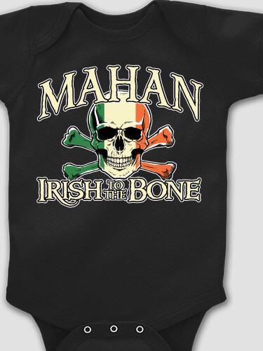 Irish to the Bone Black Baby Bodysuit