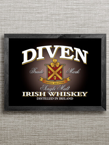 Irish Whiskey Black Framed Wall Art 16.5 x 12.5