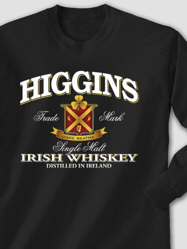 Irish Whiskey Black Adult Long Sleeve