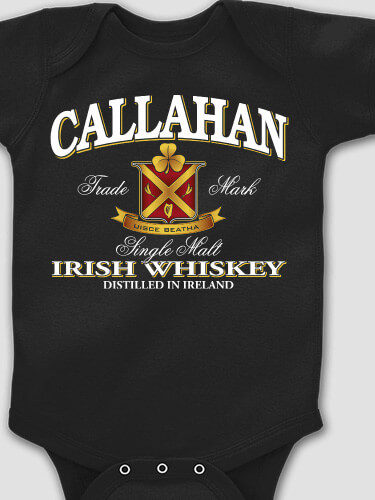 Irish Whiskey Black Baby Bodysuit