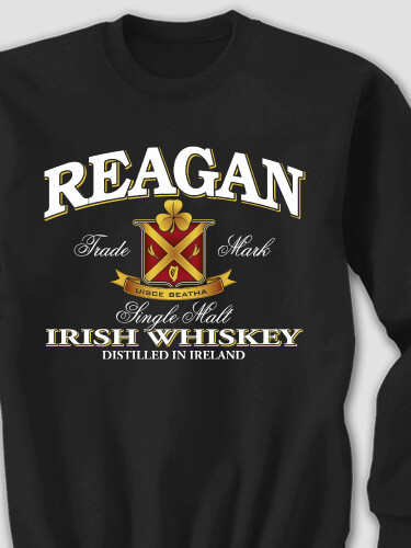 Irish Whiskey Black Adult Sweatshirt
