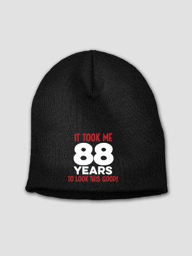 It Took Years Black Embroidered Beanie