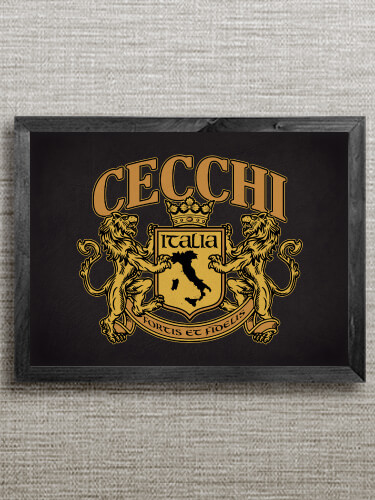 Italian Crest Black Framed Wall Art 16.5 x 12.5