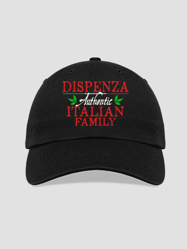Italian Family Black Embroidered Hat