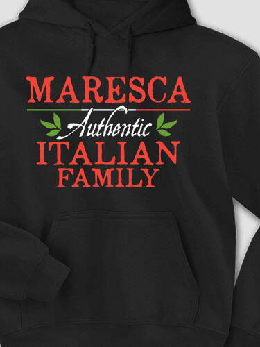 Italian Family Black Adult Hooded Sweatshirt