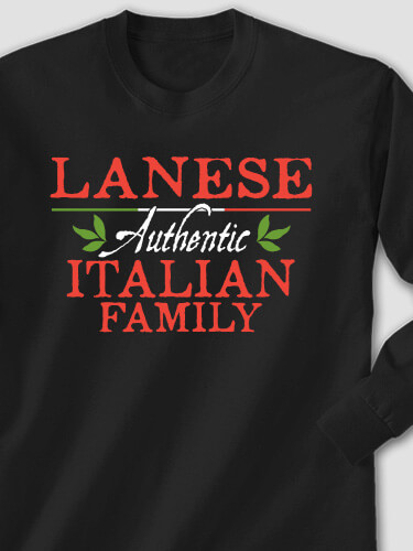 Italian Family Black Adult Long Sleeve
