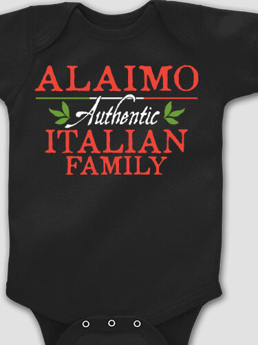 Italian Family Black Baby Bodysuit