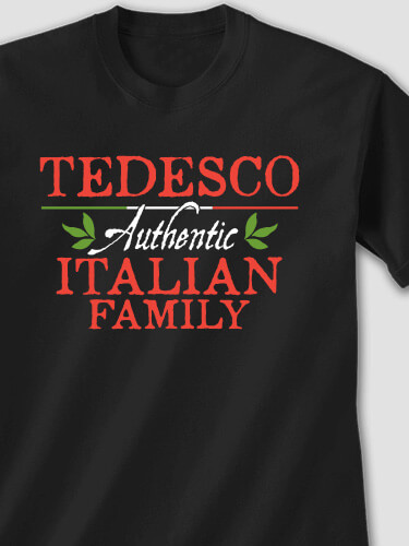 Italian Family Black Adult T-Shirt