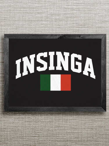 Italian Flag Varsity Black Framed Wall Art 16.5 x 12.5