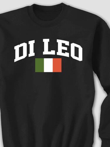 Italian Flag Varsity Black Adult Sweatshirt