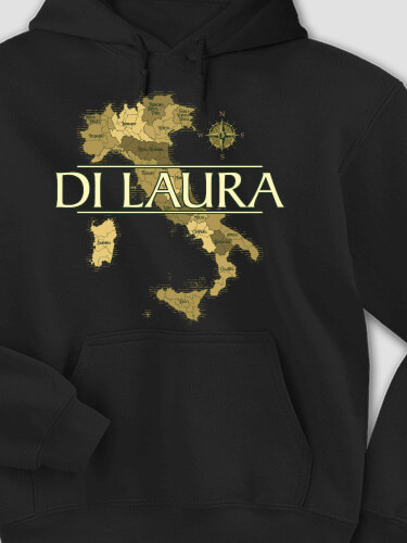 Italian Heritage Black Adult Hooded Sweatshirt