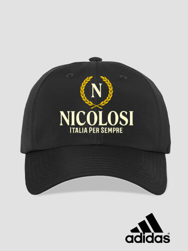 Italian Monogram Black Embroidered Adidas Hat