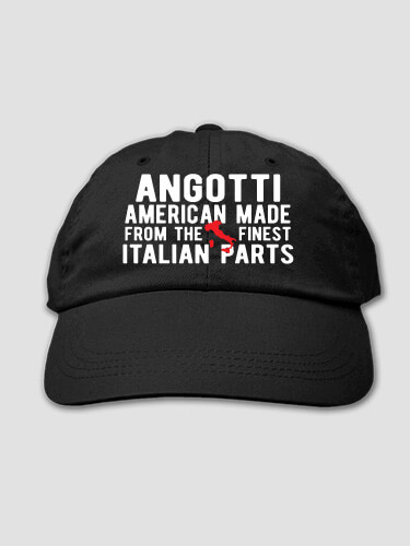 Italian Parts Black Embroidered Hat