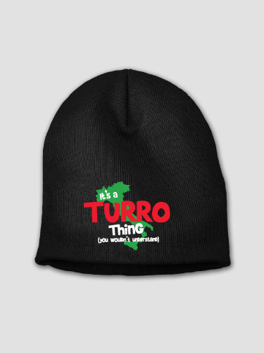 Italian Thing Black Embroidered Beanie