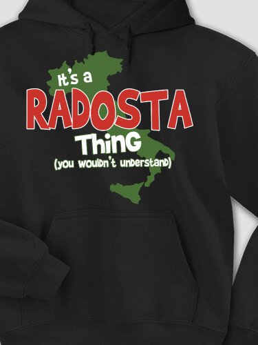 Italian Thing Black Adult Hooded Sweatshirt