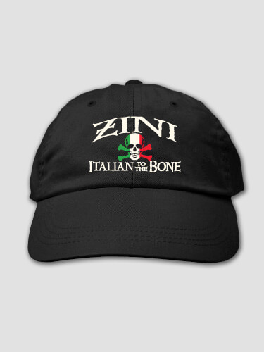Italian to the Bone Black Embroidered Hat