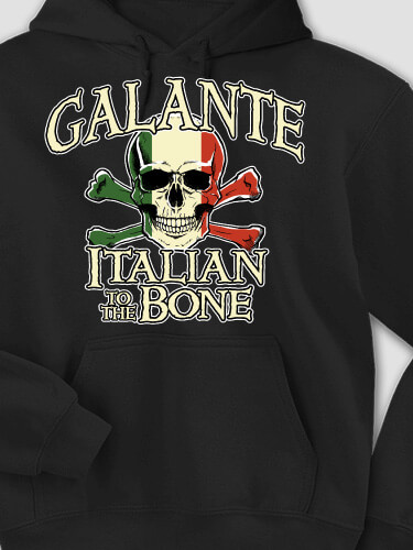 Italian to the Bone Black Adult Hooded Sweatshirt