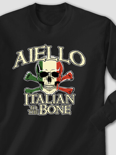 Italian to the Bone Black Adult Long Sleeve