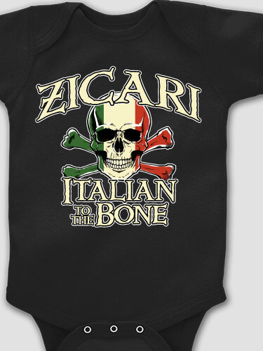 Italian to the Bone Black Baby Bodysuit