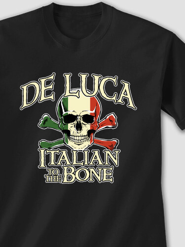 Italian to the Bone Black Adult T-Shirt